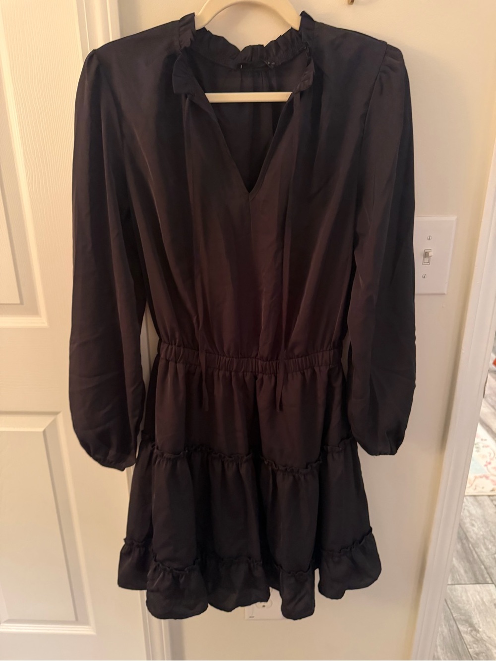 Black long sleeve mini dress